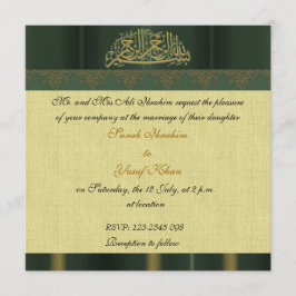 Invitación Boda musulmán del damasco verde