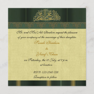 Invitación Boda musulmán del damasco verde