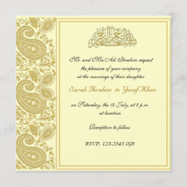 Invitación Boda musulmán del oro
