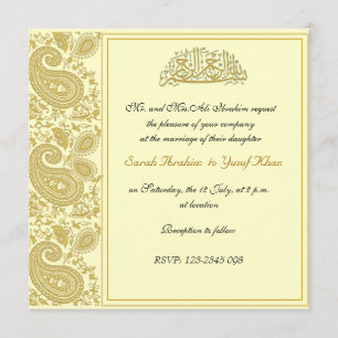 Invitación Boda musulmán del oro