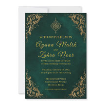Boda Musulmana de Oro Verde Esmeralda