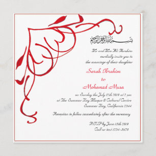 Invitación Boda musulmana enrejado del corazón