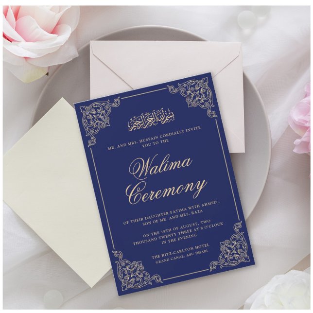 Invitación Boda Musulmana Islámica de Walima Azul (Subido por el creador)