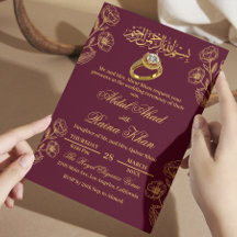 Boda musulmana islámica dorada de Borgoña floral