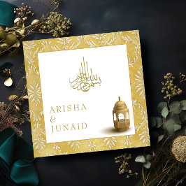 Invitación Boda musulmana islámica y real de Damasco dorado
