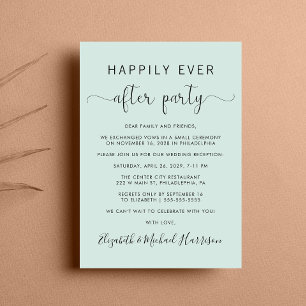 Invitación Boda Muy Feliz Después De La Recepción Con Fiesta