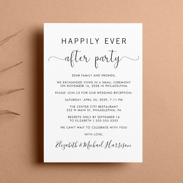 Invitación Boda Muy Feliz Después De La Recepción Del Fiesta (From private vows to a grand party - invite family and friends to celebrate your marriage!)