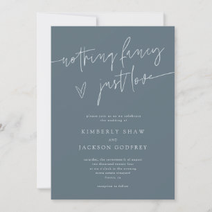 Invitación Boda Nada Elegante Solo Amor Azul Pizarra