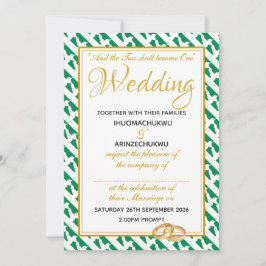 Invitación Boda Naija de la Escritura Cristiana de NIGERIA
