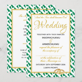 Invitación Boda Naija de la Escritura Cristiana de NIGERIA