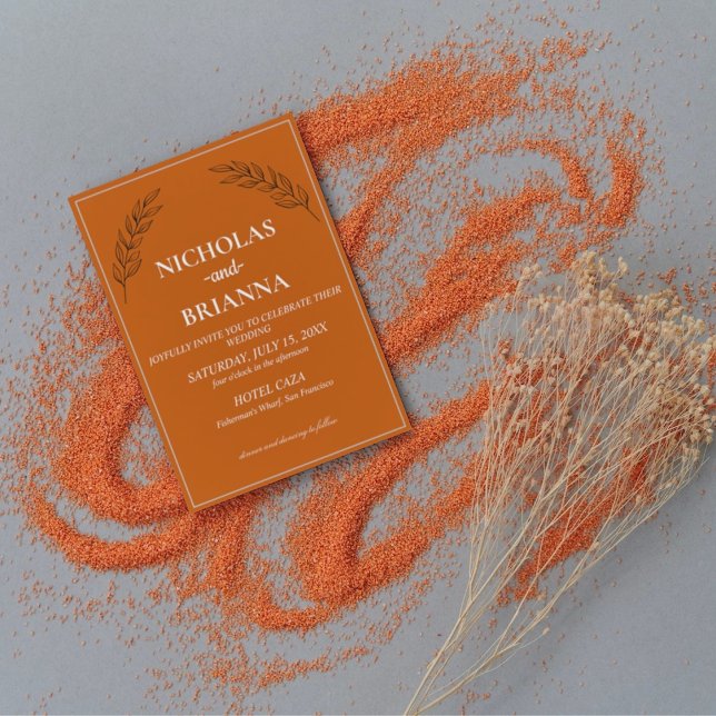 Invitación Boda Naranja de Boho Floral Terracotta quemada (Subido por el creador)