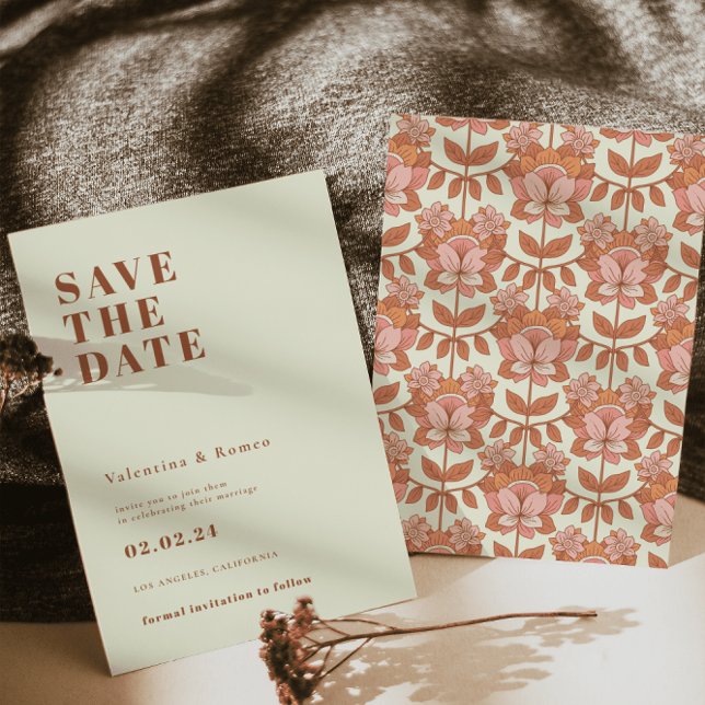 Invitación Boda Naranja inspirada en la Retro 70 Salven la fe (Subido por el creador)