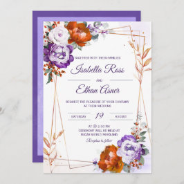 Invitación Boda Naranja morado y quemado