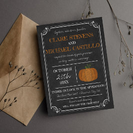 Invitación Boda Naranja Negra de Calabaza hasta que Muerte Ca