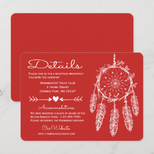 Invitación Boda nativo americano de los detalles rojos