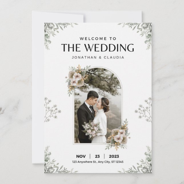 Invitación Boda natural (Anverso)
