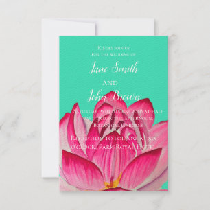 Invitación Boda natural de las acuarelas florales rosadas de 