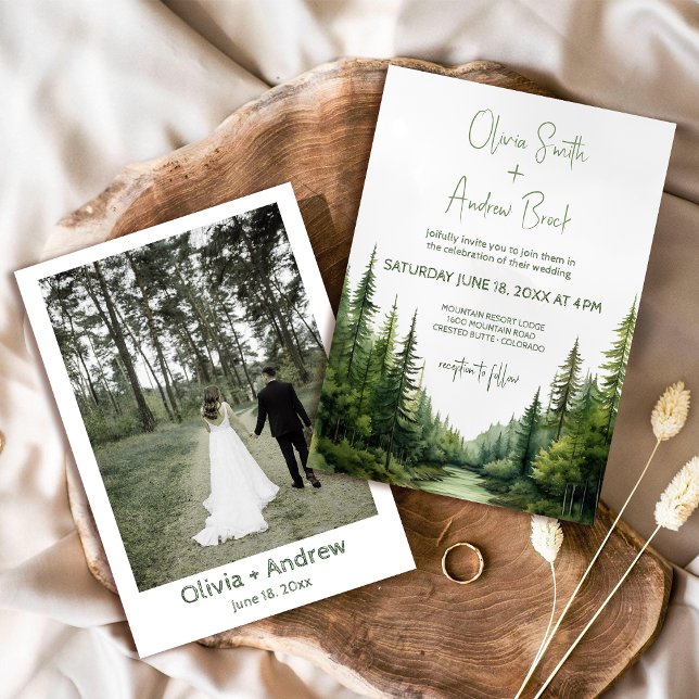 Invitación Boda Natural de las Montañas Rústicas del Bosque A (Subido por el creador)