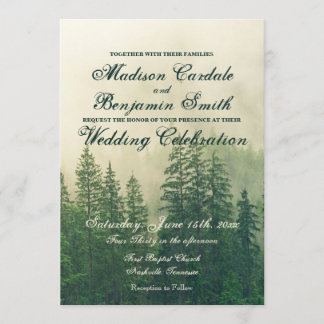 Invitación Boda Natural de los pinos de la selva montañosa ru