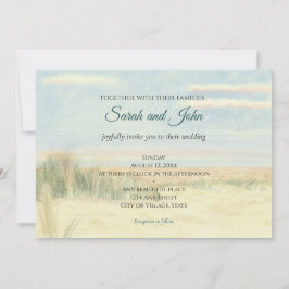 Invitación Boda natural del paisaje acuático marino