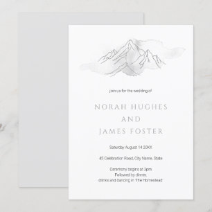 Invitación Boda Natural Escénico de Montaña de Acuarela Simpl