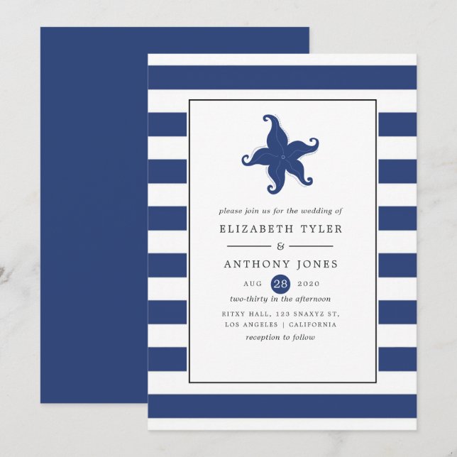 Invitación Boda Náutica (Anverso / Reverso)