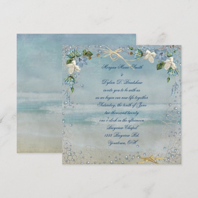 Invitación Boda náutica (Anverso / Reverso)
