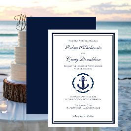 Invitación Boda Náutica de la Marina y Ancla Blanca