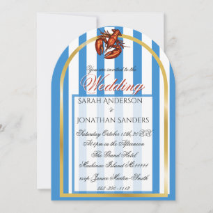 Invitación Boda Náutica de Raya Azul Preppy