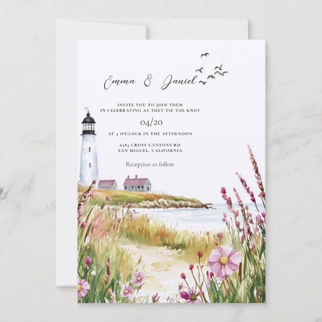 Invitación Boda Náutica del Faro (Anverso)