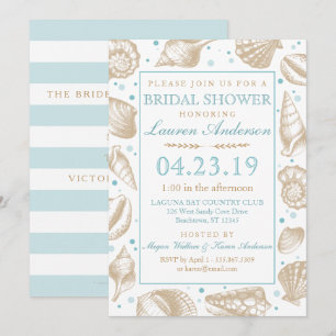 Invitación Boda Náutica en Playa   Bridal Shower