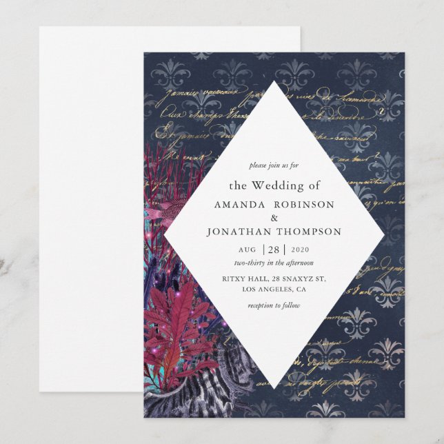 Invitación Boda Náutica Vintage (Anverso / Reverso)