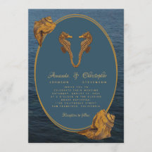 Boda Nautical Gold Seahorses Sea Snails Beach Wedd