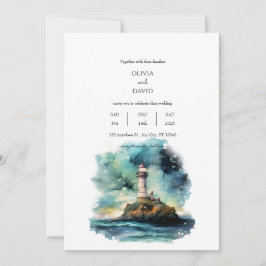 Invitación Boda Nautical Light Starry Moon Night Sky