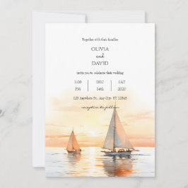 Invitación Boda Nautical Sea Horizon inspirado en barcos náut