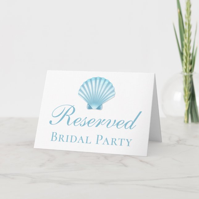 Invitación Boda Nautical Seashell Blue Beach Reservada (Reverso)