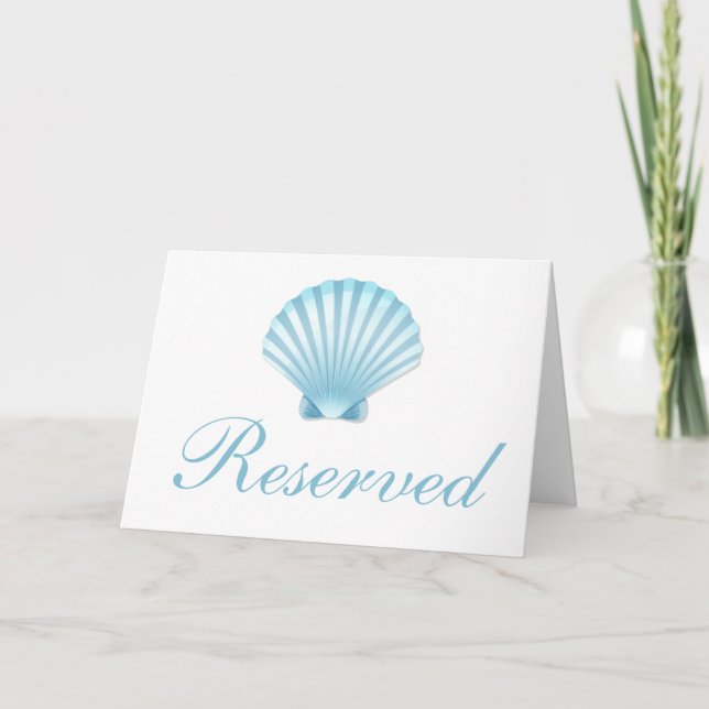 Invitación Boda Nautical Seashell Blue Beach Reservada (Reverso)