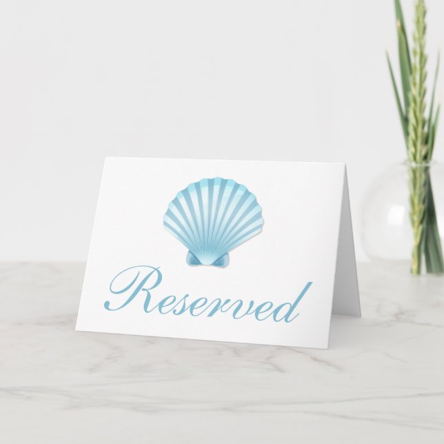 Invitación Boda Nautical Seashell Blue Beach Reservada (Reverso)