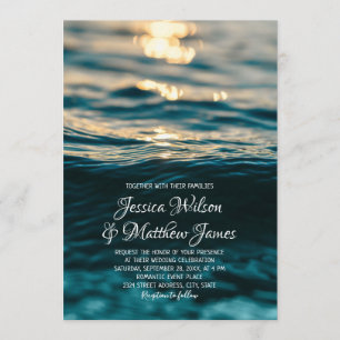 Invitación Boda Nautical Sunset Beach Ocean Destination