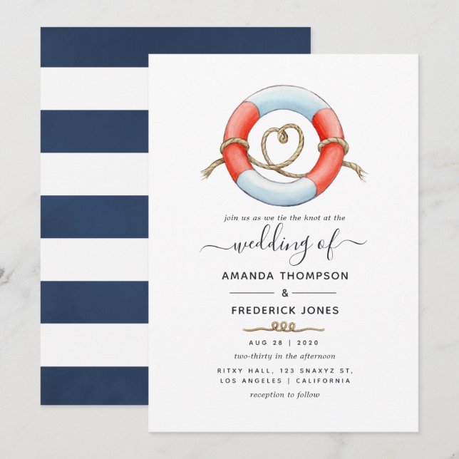 Invitación Boda náutico (Anverso / Reverso)