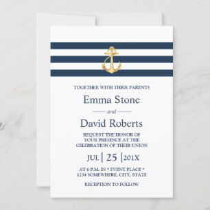 Invitación Boda Náutico Banda de la Marina de Oro