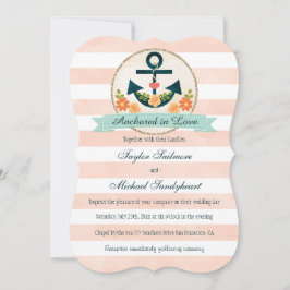 Invitación Boda Náutico de Coral y Marina