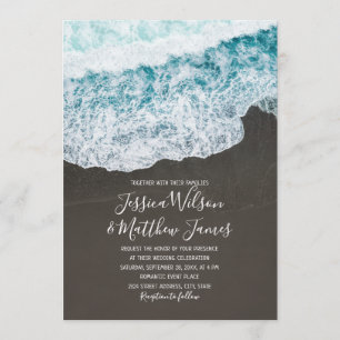 Invitación Boda Náutico de Destino de Olas de Playa