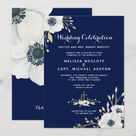 Invitación Boda Náutico de la Marina Blanca de Anemone Formal