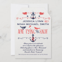 Invitación Boda Náutico De La Marina De Pájaros De Coral Mode