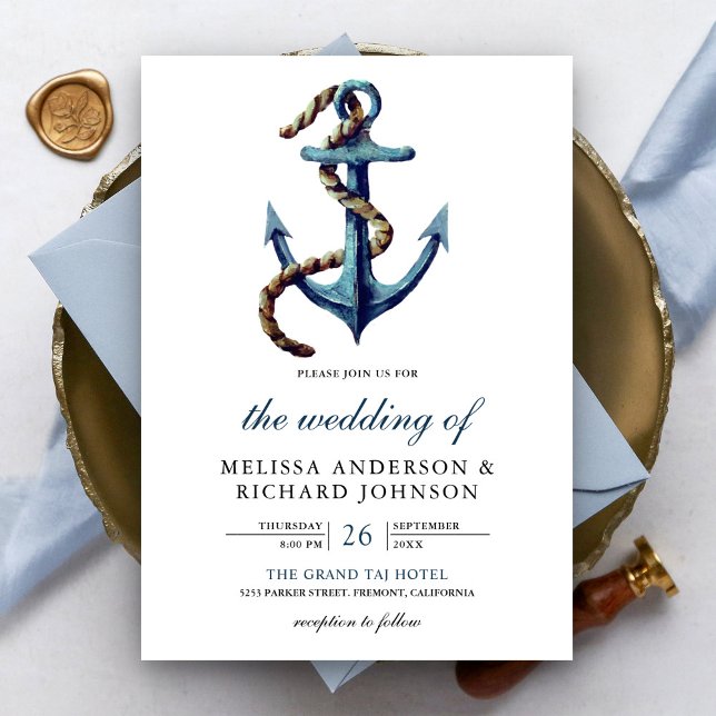 Invitación Boda Náutico del Ancla Azul de la Armada Rusa (Subido por el creador)