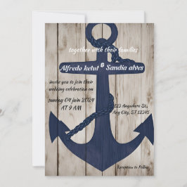 Invitación Boda Náutico del Ancla Azul de la Marina Rusa