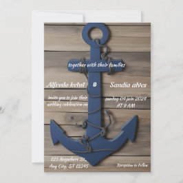 Invitación Boda Náutico del Ancla Azul de la Marina Rusa