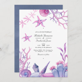 Invitación Boda Náutico del código QR de Ocean Life