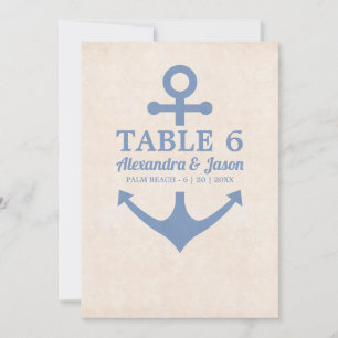 Invitación Boda náutico por números de la tabla marina